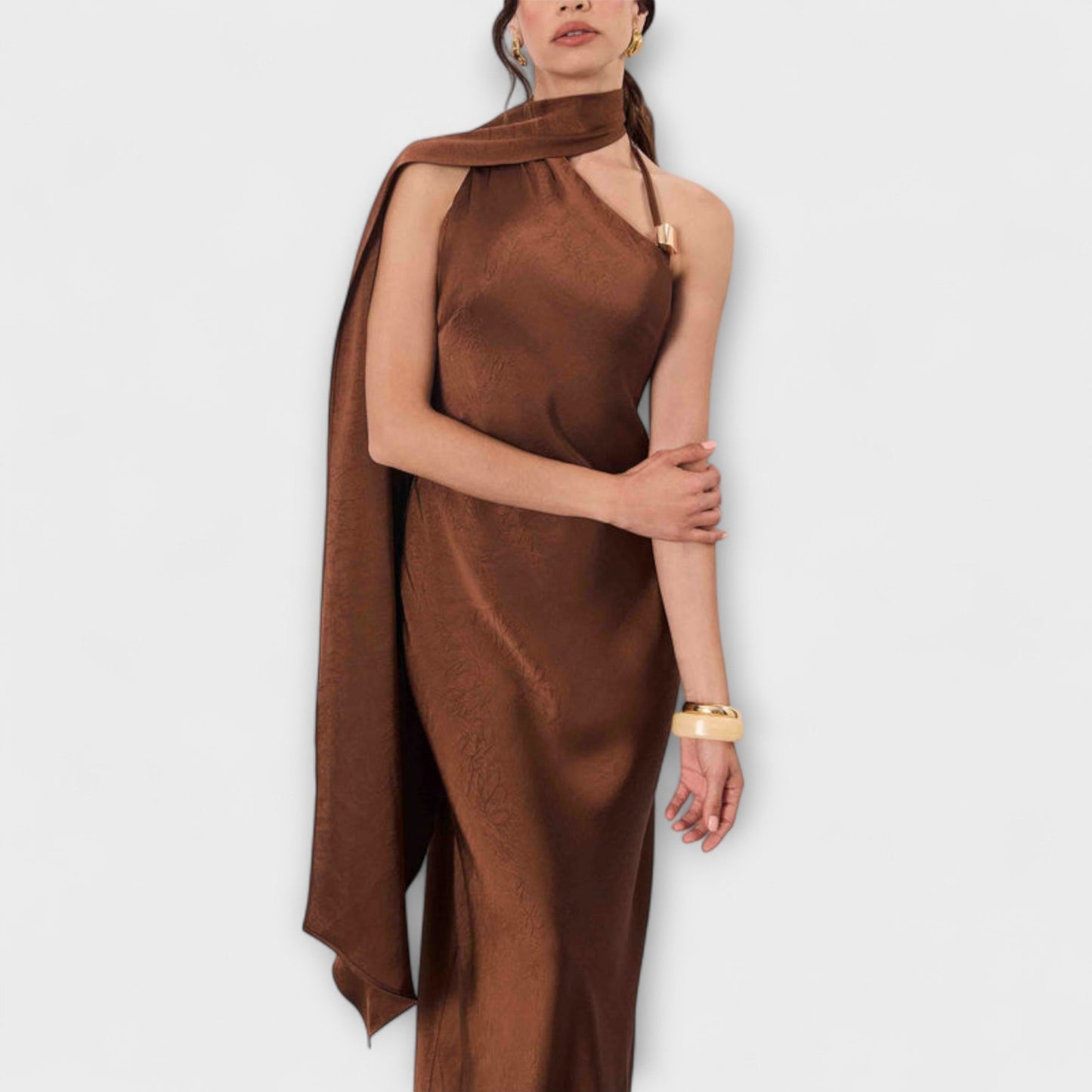 Azura Satin Maxi Dress for Evening Events