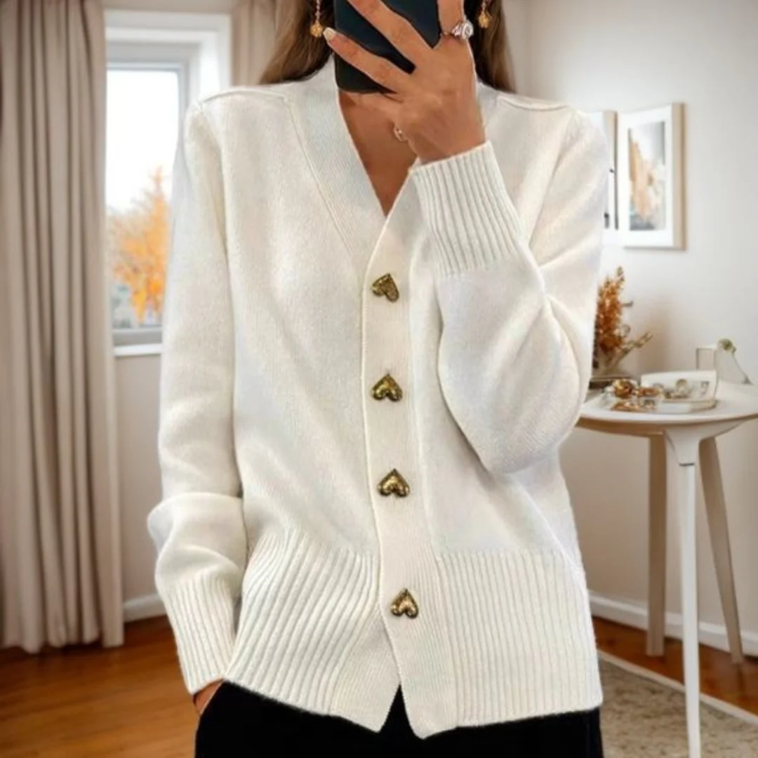Women's Heart Button Cardigan | Soft & Elegant Fit 6