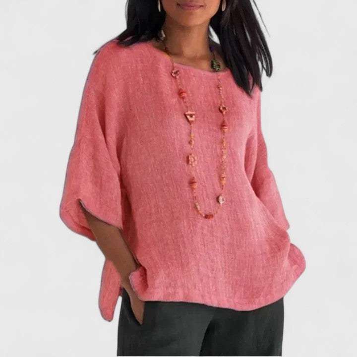 Aurielle | Women’s Textured Round Neck Blouse 4