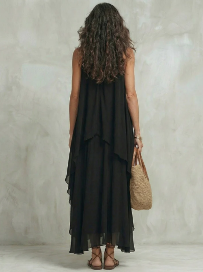 BLACK LAYERED MAXI DRESS 3