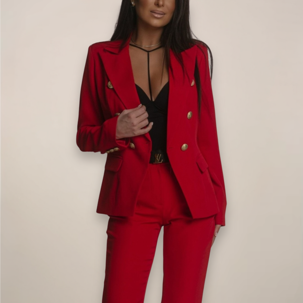 Chic Women's Two-Piece Blazer Suit for Work & Events