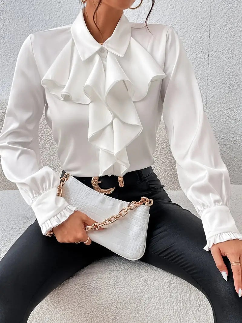 ELEGANT LONG-SLEEVED RUFFLED SHIRT 7
