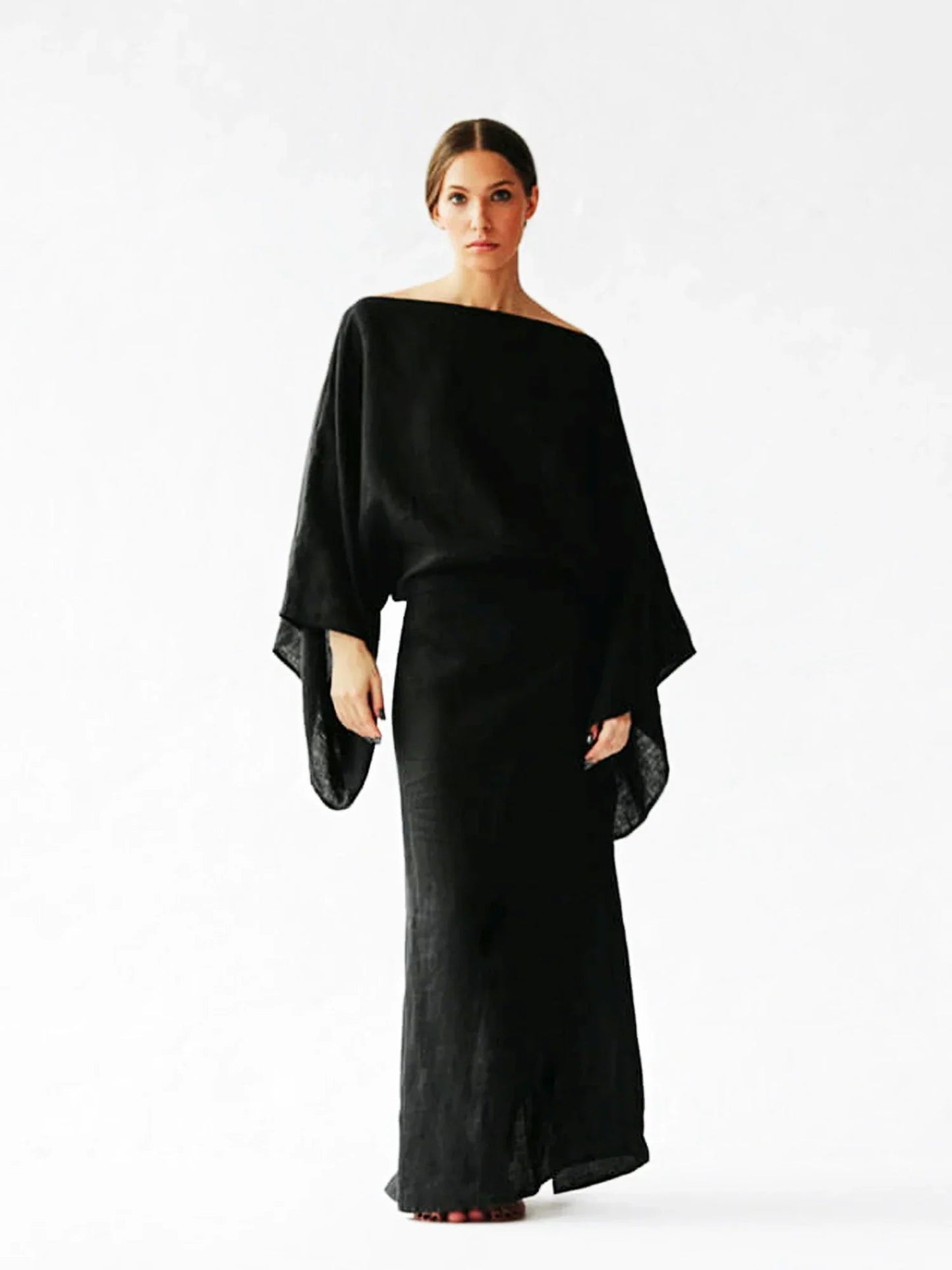 Kaftan Maxi Dress Women's | Elegant Batwing Sleeve Design