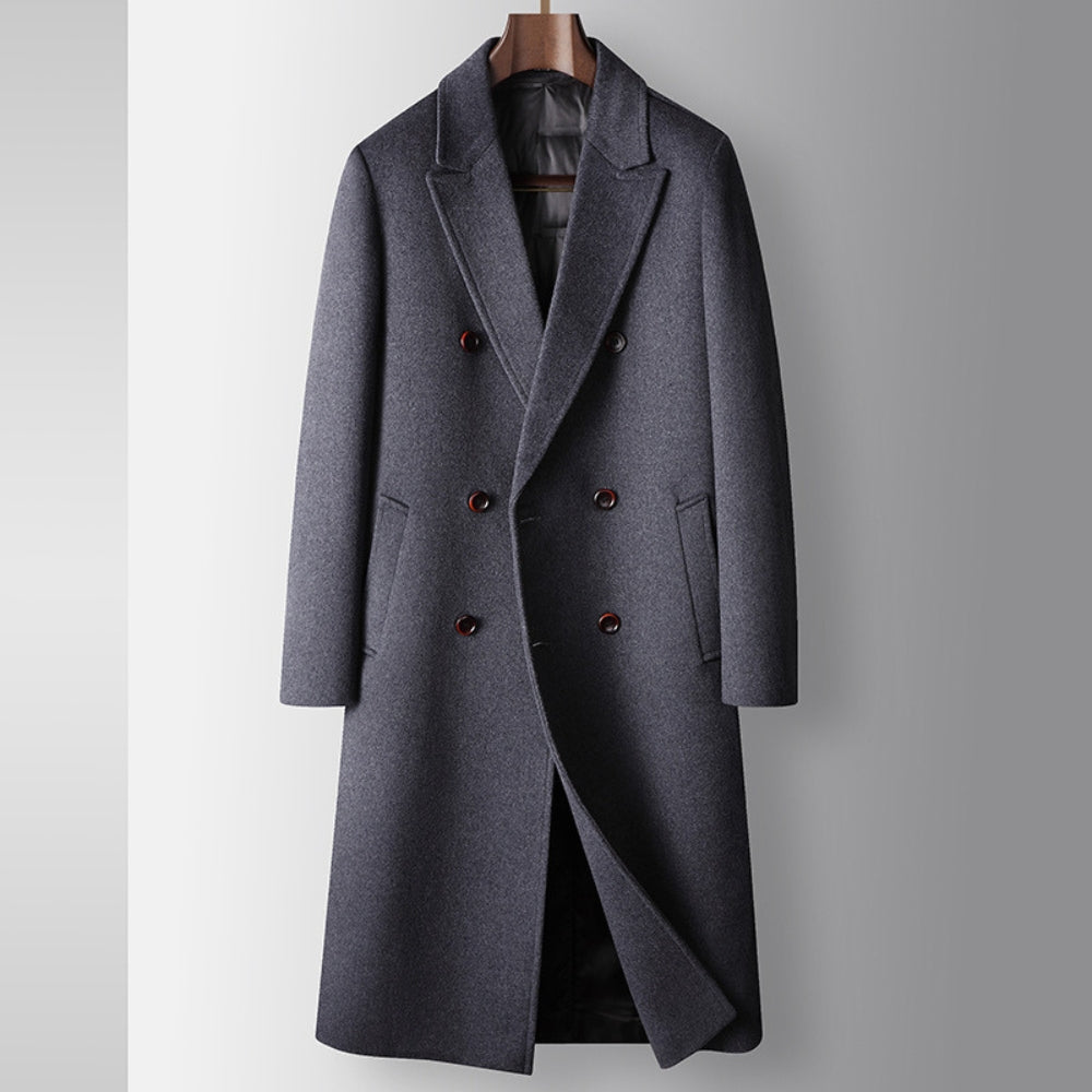 Men's Double-Breasted Overcoat | Classic Tailored Warmth