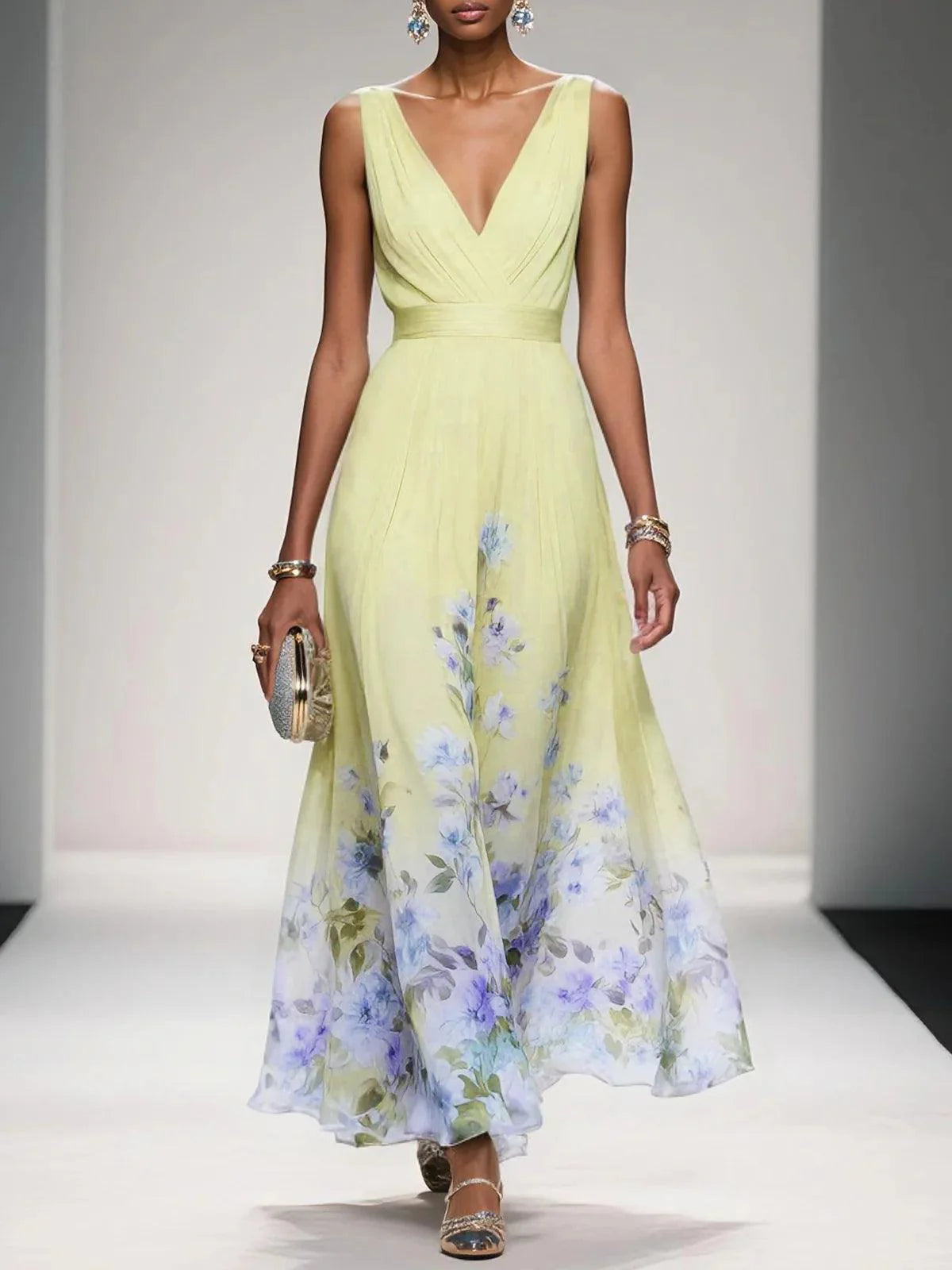 SLEEVELESS V-NECK MAXI DRESS 8