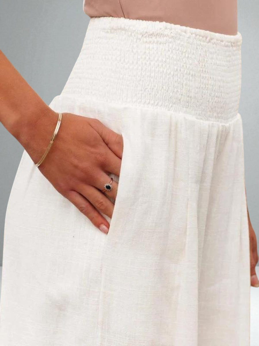 Women's Wide Leg Beach Pants | Breathable & Stretchy Waist 4