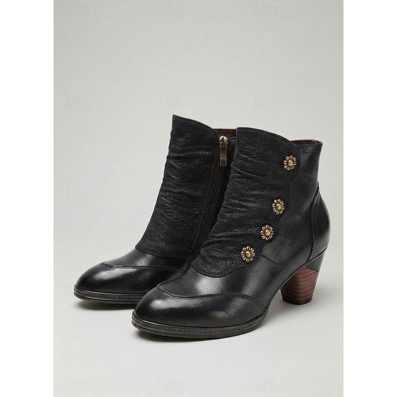 Women's Ankle Boots | Block Heel & Easy Zip Fastening