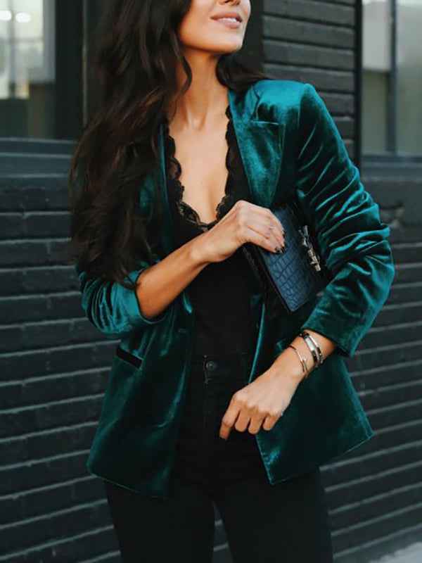 Women's Blazer | Deep Pile Sheen, Welt Hip Pockets