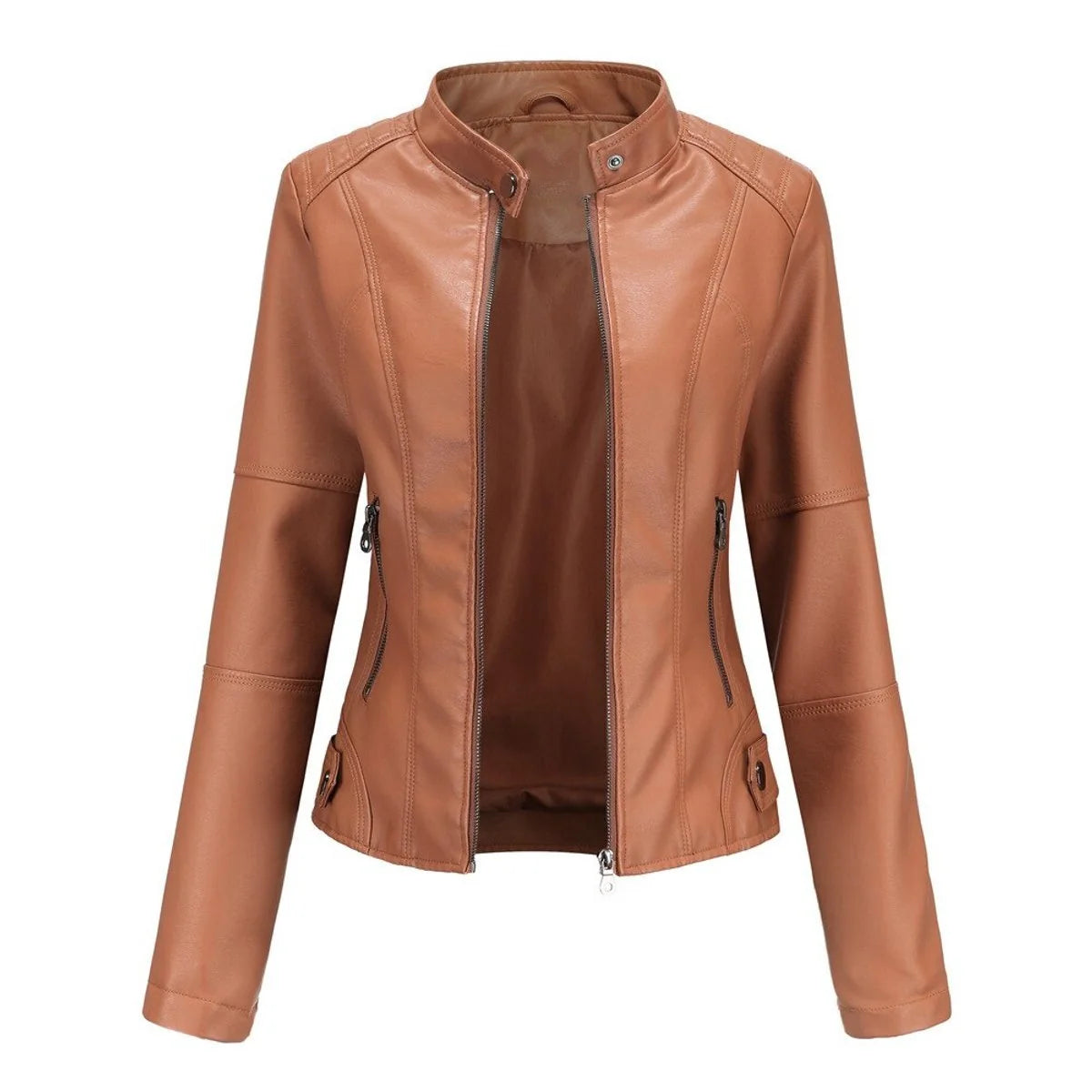 Women's Jacket | Snap Tab Collar, Angled Zip Pockets