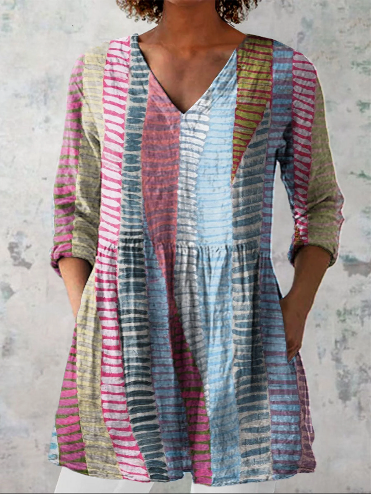 Women's Long Blouse | V-Neck & Flowing Fit