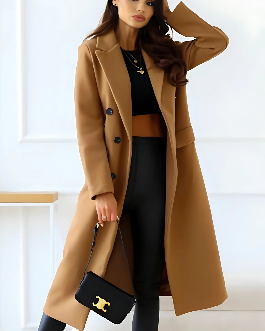 Women's Long Winter Jacket | Double-Breasted & Tailored Fit