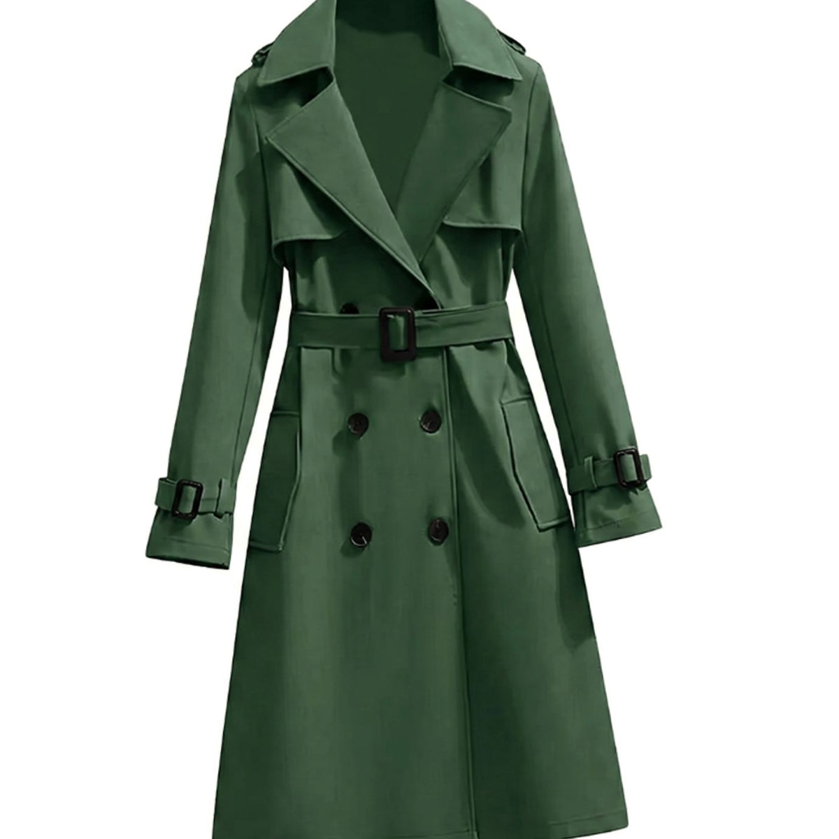 Women's Longline Winter Coat | Double Breasted & Notch Lapel