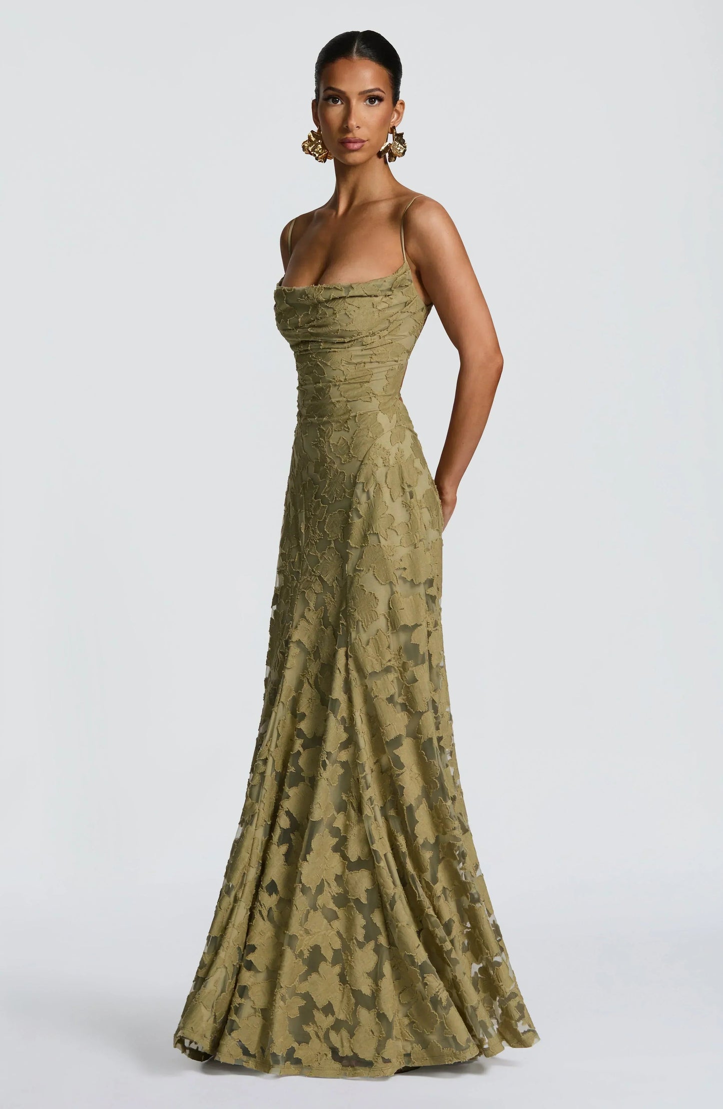 Women's Maxi Dress | Floral Lace Design