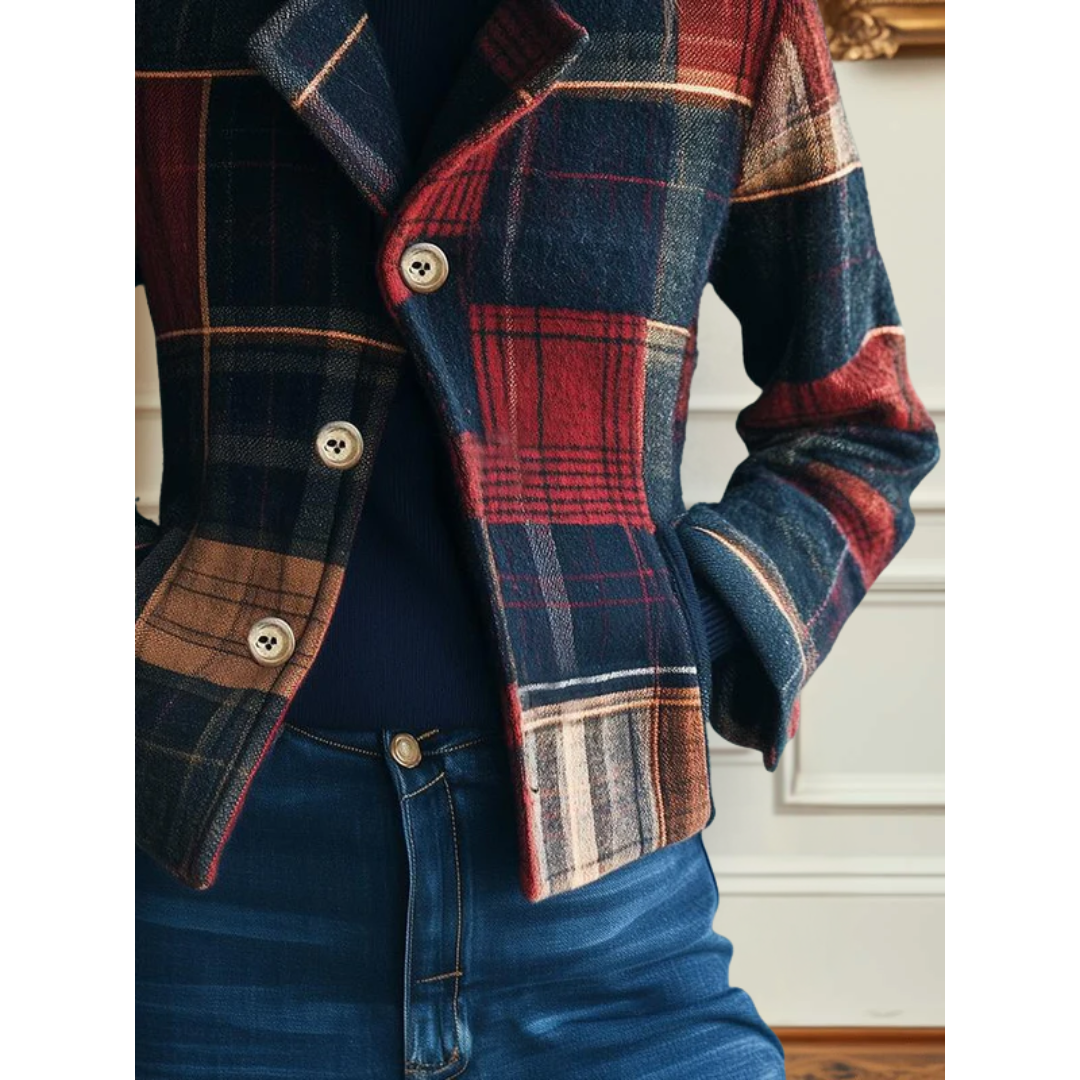Women's Plaid Jacket | Stand-Collar & All-Day Comfort