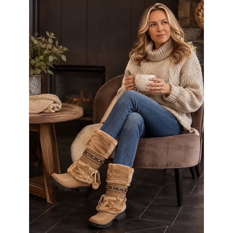 Women's Snow Boots | Boho Pom Pom Detail