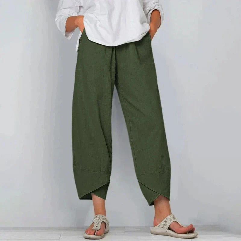 Women's Summer Pants | Wide Leg & Cropped Angled Hem