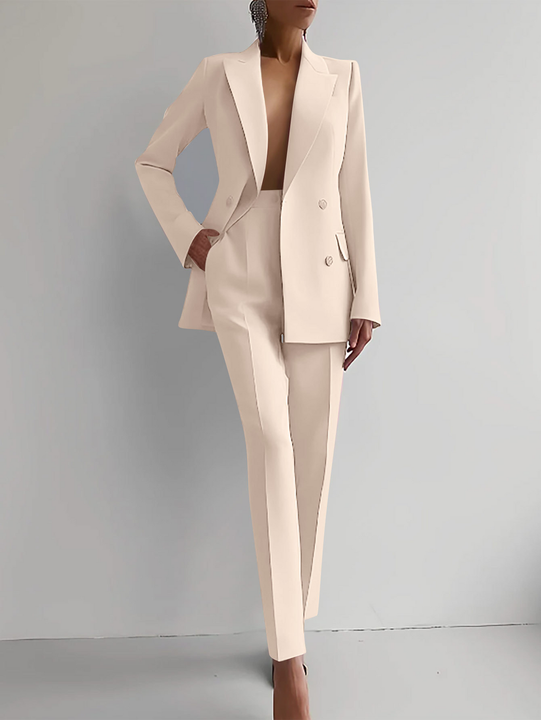 Women's Two Piece Set | Peak Lapels, Tapered Ankle Leg