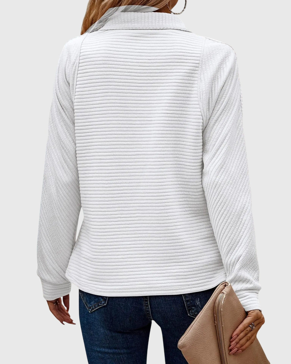 Women's Zip-Up Sweater | Elegant V-Neck Design