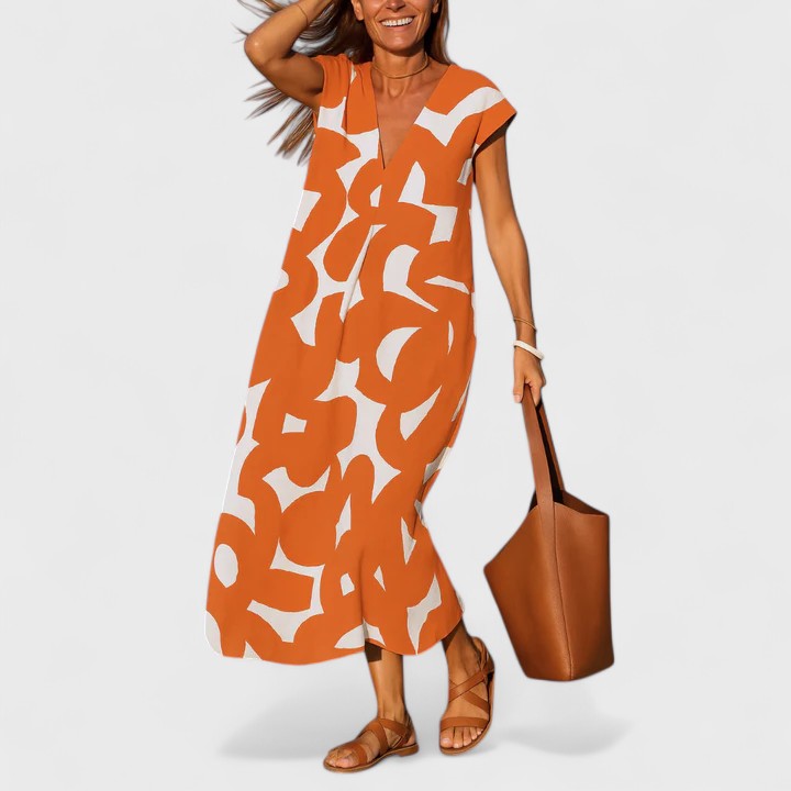 Valery™ | Flowing V-Neck Dress for Every Occasion
