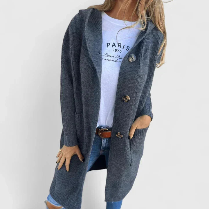 Women's Long Cardigan | Button Front & Warm Knit 6