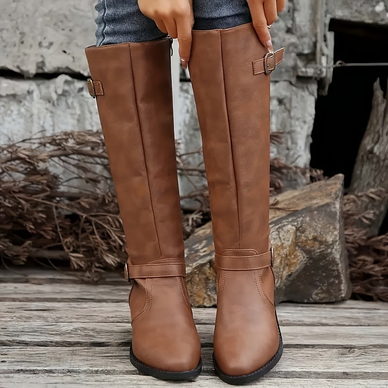 Women's Knee High Boots | Double Buckle Design 5