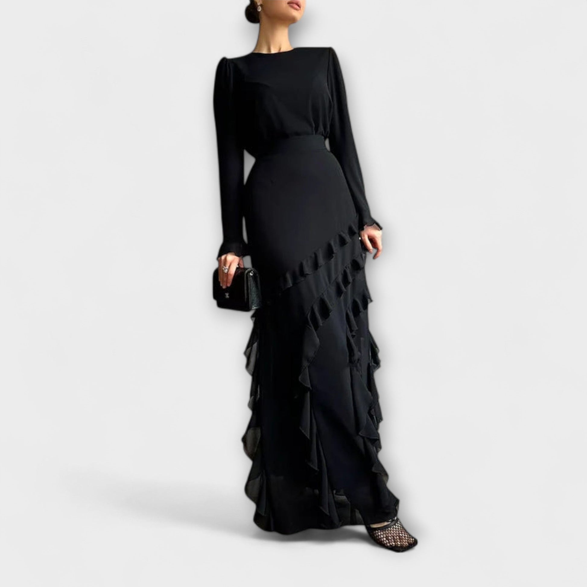 Fallon - Chic Slim Fit Prom Dress with 3D Ruffles for Special Occasions