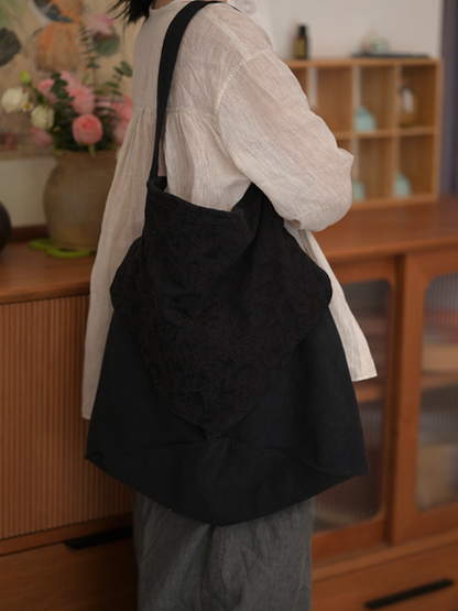 Women's Shoulder Bag | Floral Jacquard & Large Capacity 3