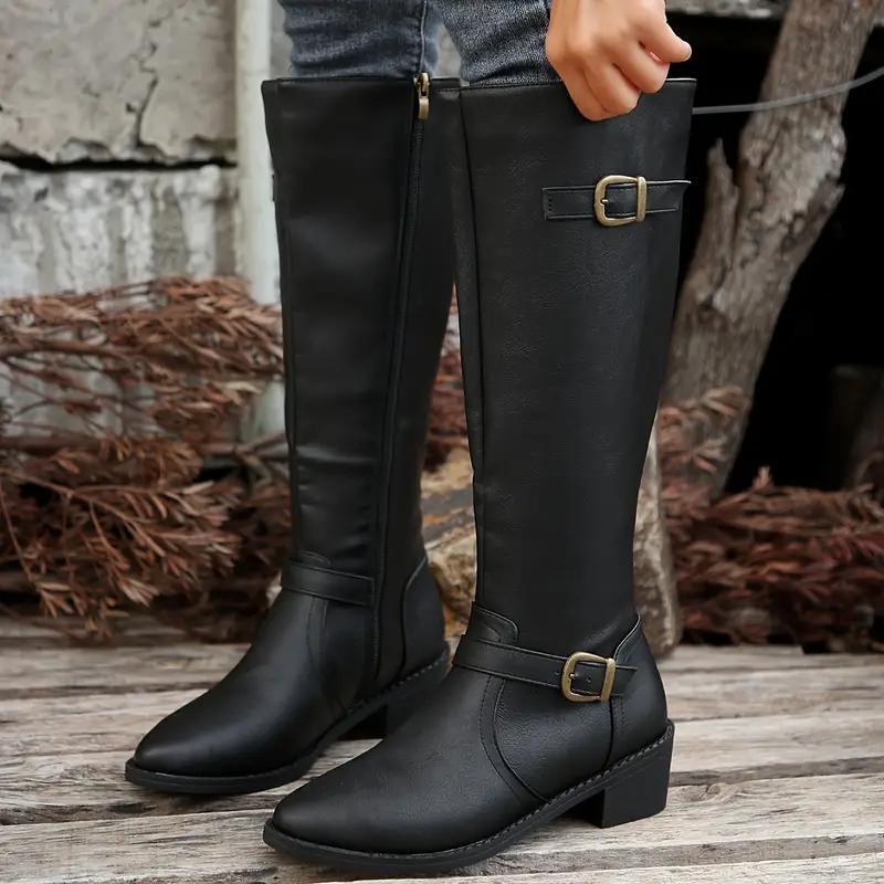 Women's Knee High Boots | Double Buckle Design 3