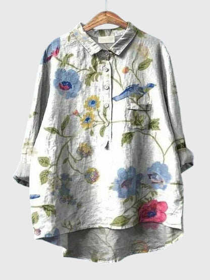 Valeria™ - Floral Print Chiffon Blouse for Everyday Wear