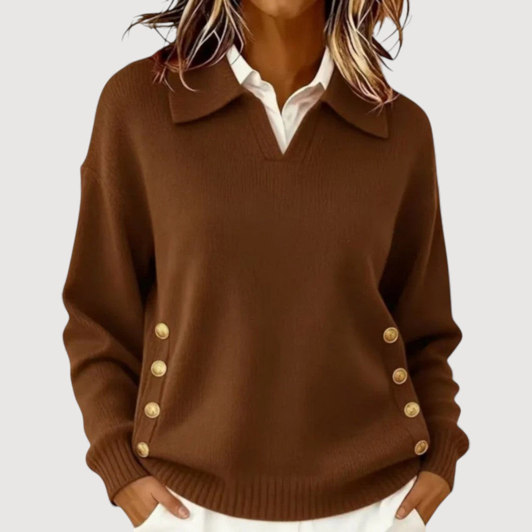 Women's Button Detail Jumper | Soft, Warm & Flattering Fit 2