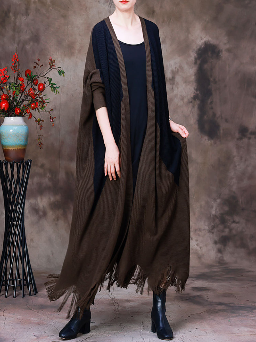 Women's Patchwork Coat | Irregular Cut & V-Neck Style 5