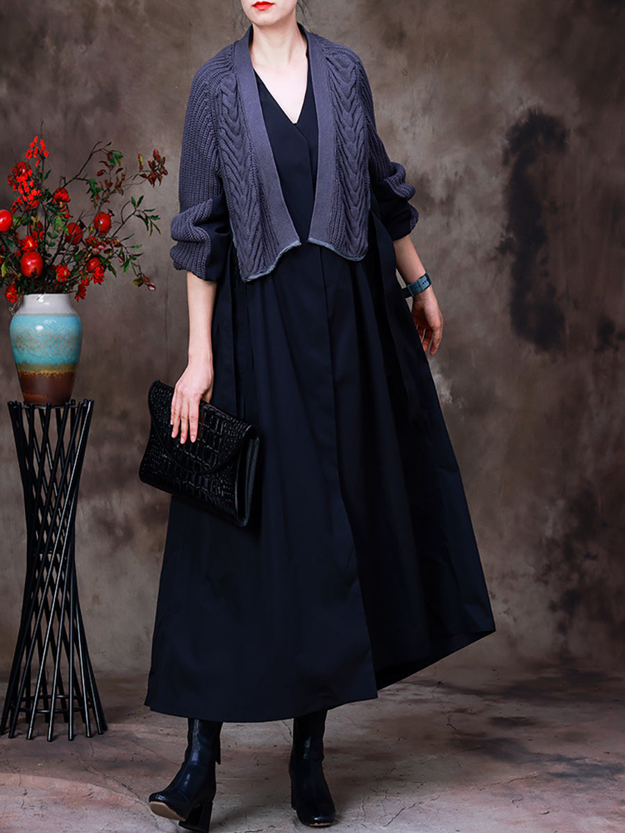 Women's Knitted Coat | Layered Two-Piece Look 5