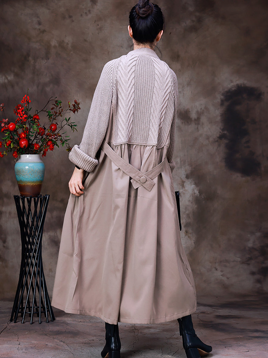 Women's Knitted Coat | Layered Two-Piece Look 2