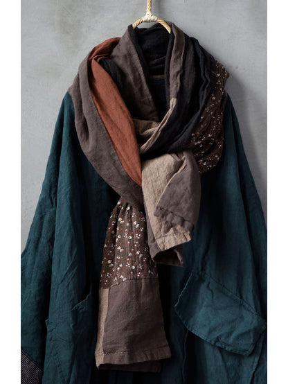 Women's Retro Stitched Scarf | Warm & Versatile 4