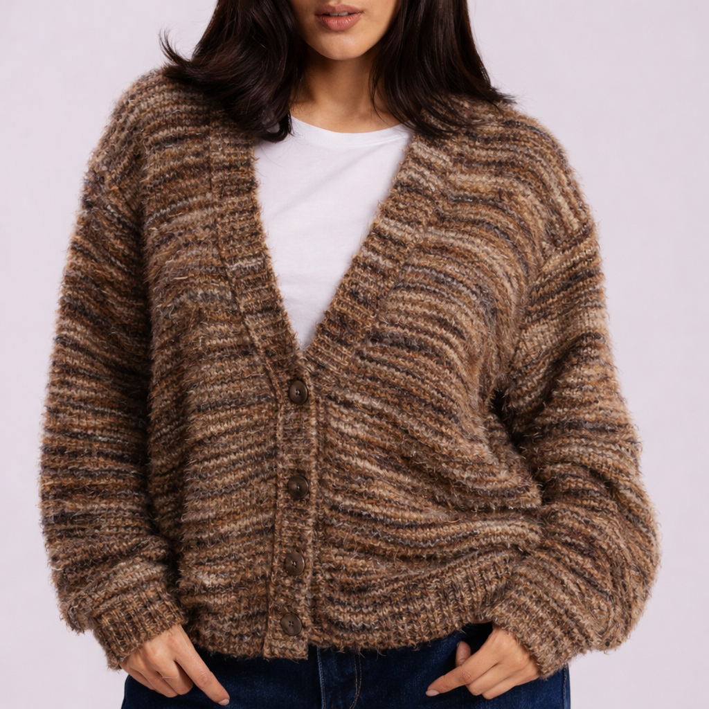 Women's Drop Shoulder Cardigan | Soft Comfort & V-Front Style 4
