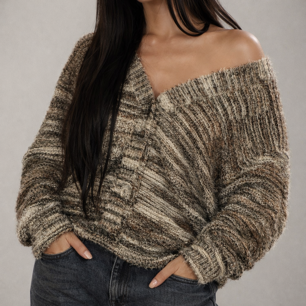 Women's Drop Shoulder Cardigan | Soft Comfort & V-Front Style 5