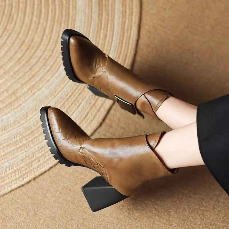 Women's Ankle Boots | Block Heel & Strap Detail 12