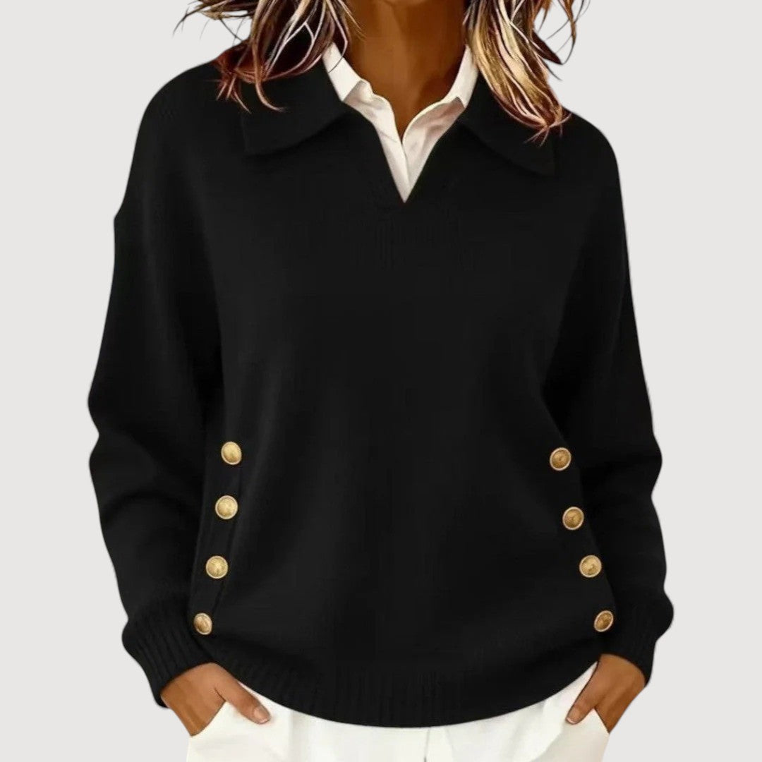 Women's Button Detail Jumper | Soft, Warm & Flattering Fit 3