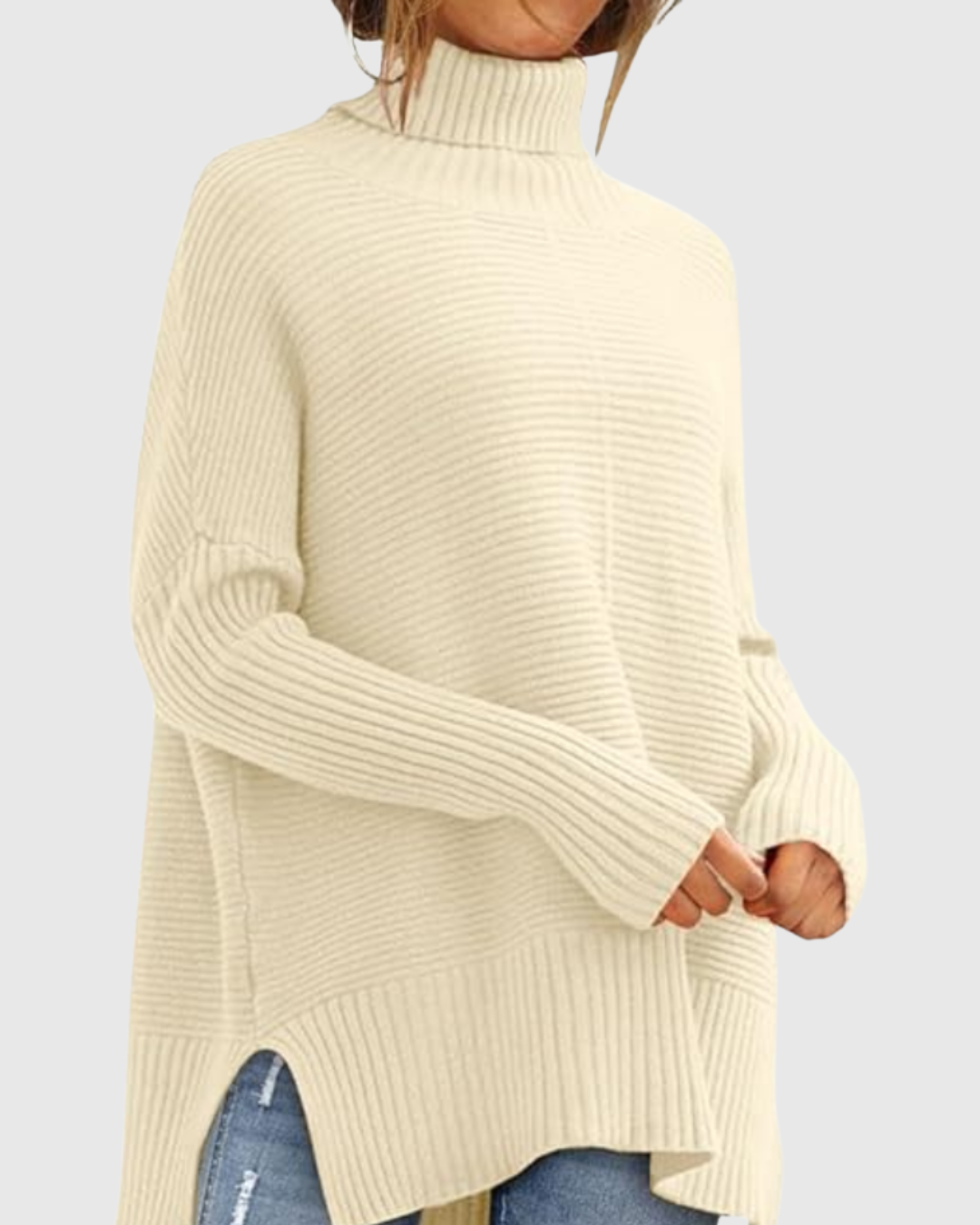 Women's Ribbed Turtleneck Jumper | Oversized Comfort Fit 8