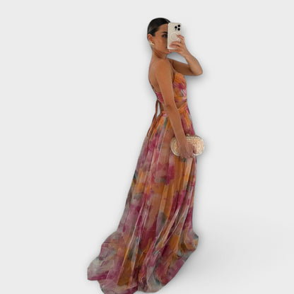 Annai Mesh Prom Dress - Chic and Flattering for Any Occasion
