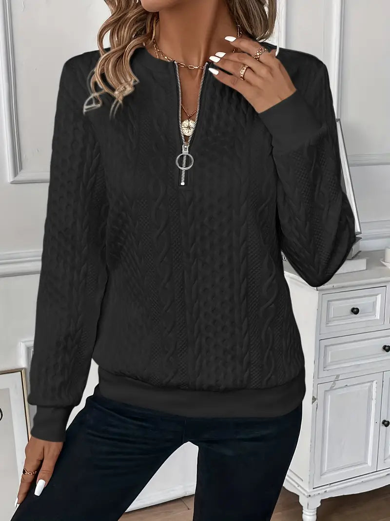 Women's Zipper Sweater | Loose Fit & Long Sleeves 11