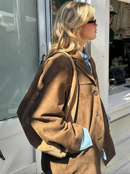 Women's Oversized Trenchcoat | Wide Lapel & Button Front