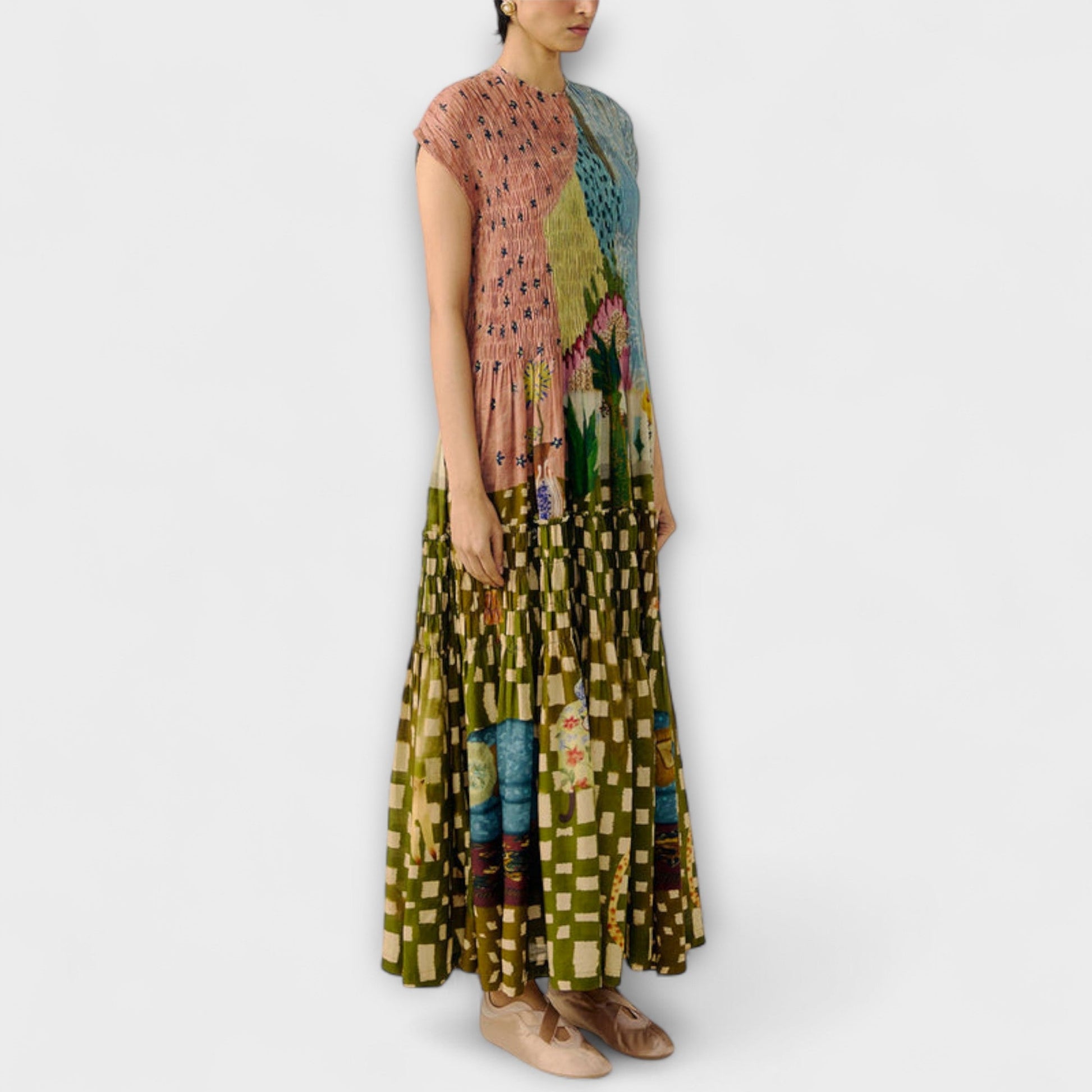 Amara Animal Print Pleated Dress for Chic Occasions