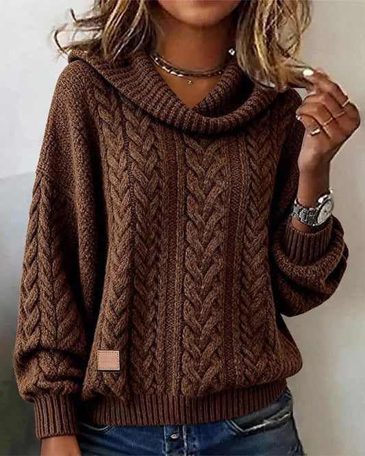 Women's Twisted Knit Sweater | Loose Fit & Warm 1