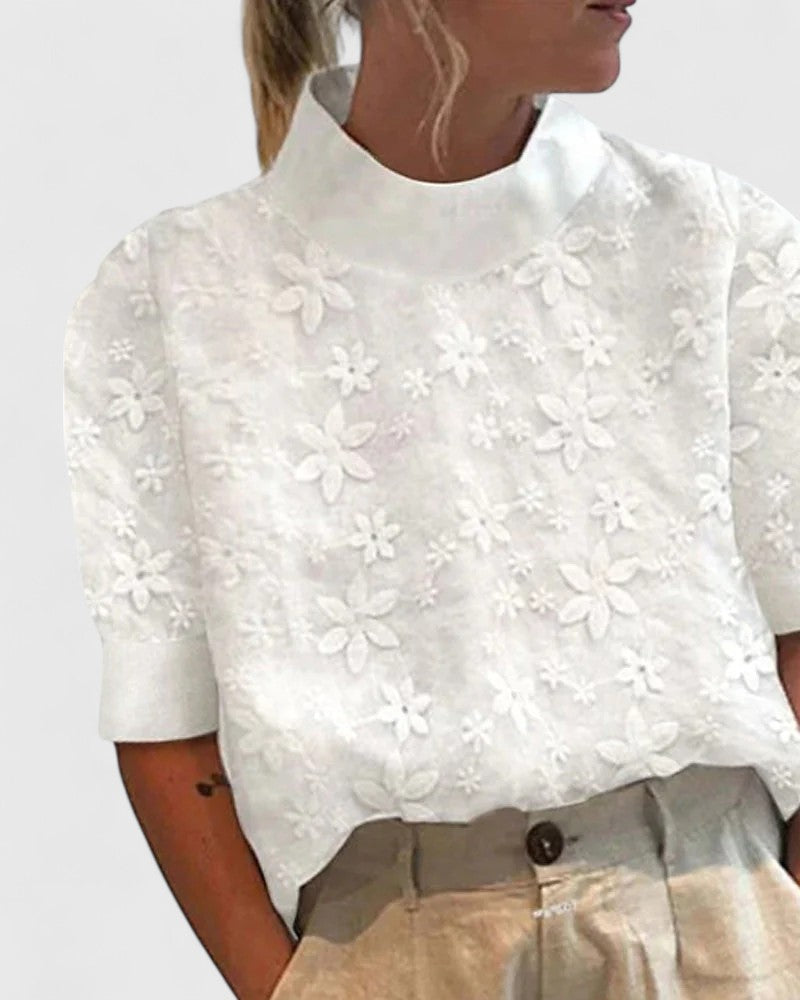 Sonelita™ | Chic Stand Collar Blouse for Any Occasion