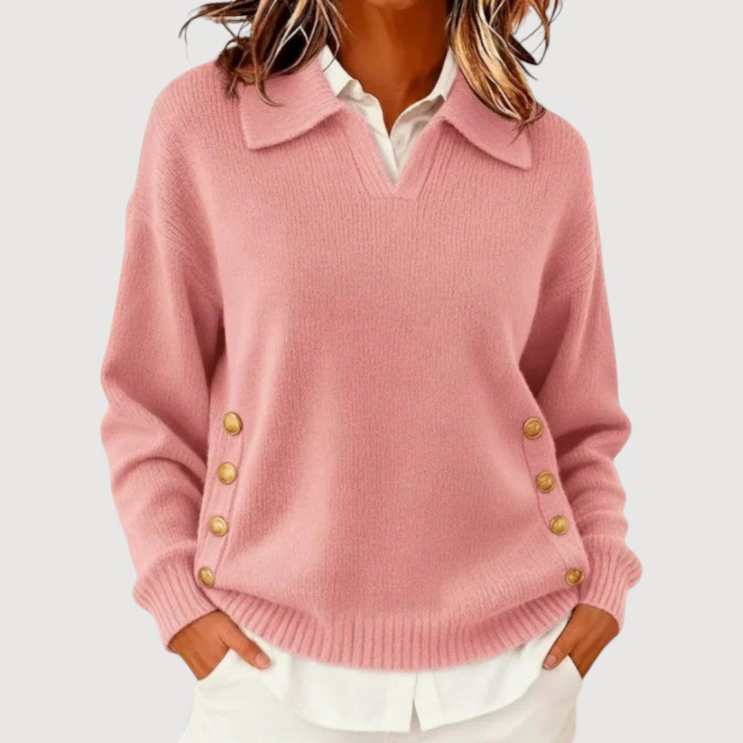 Women's Button Detail Jumper | Soft, Warm & Flattering Fit 7