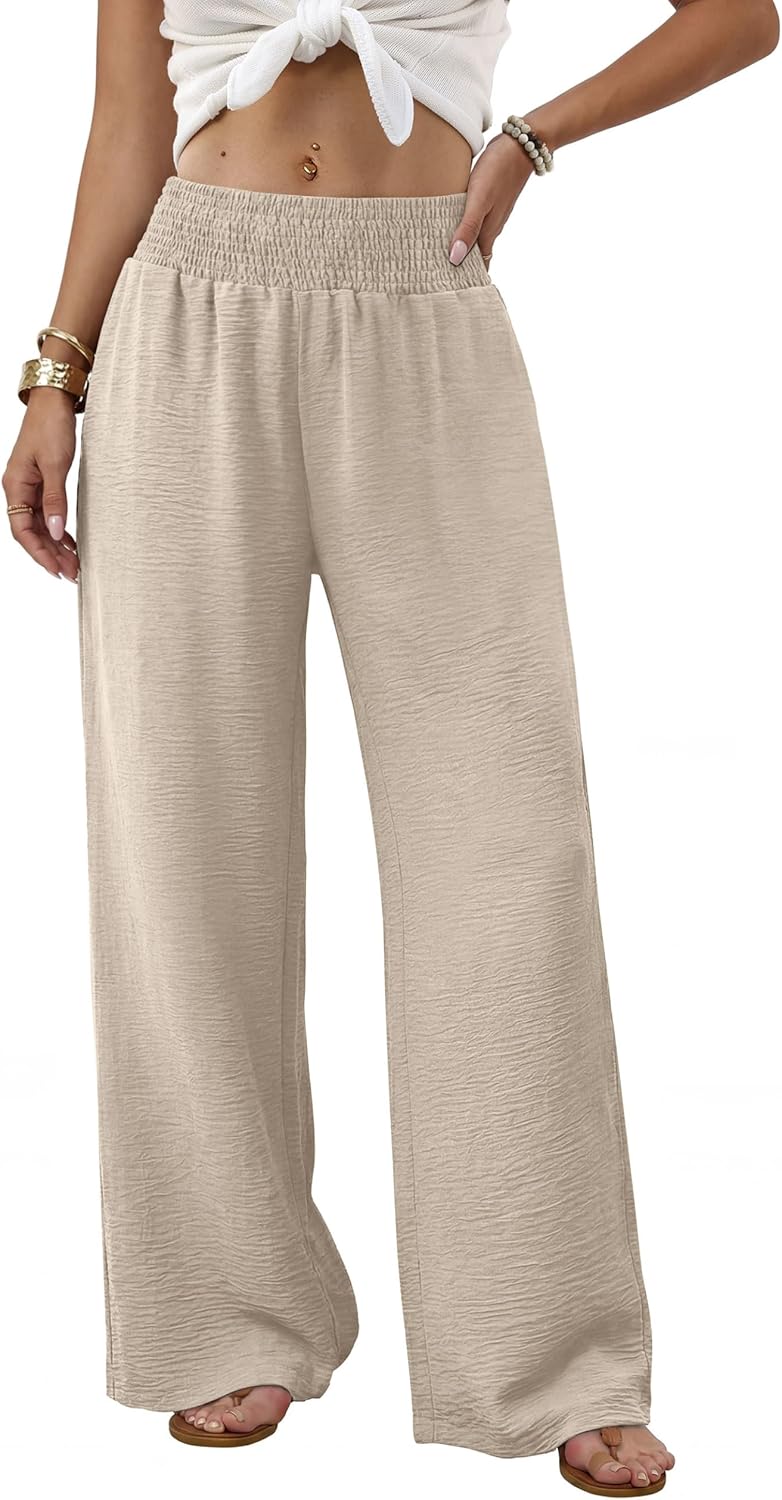 Women's Wide Leg Trousers | High Waist & Flowing Comfort 3