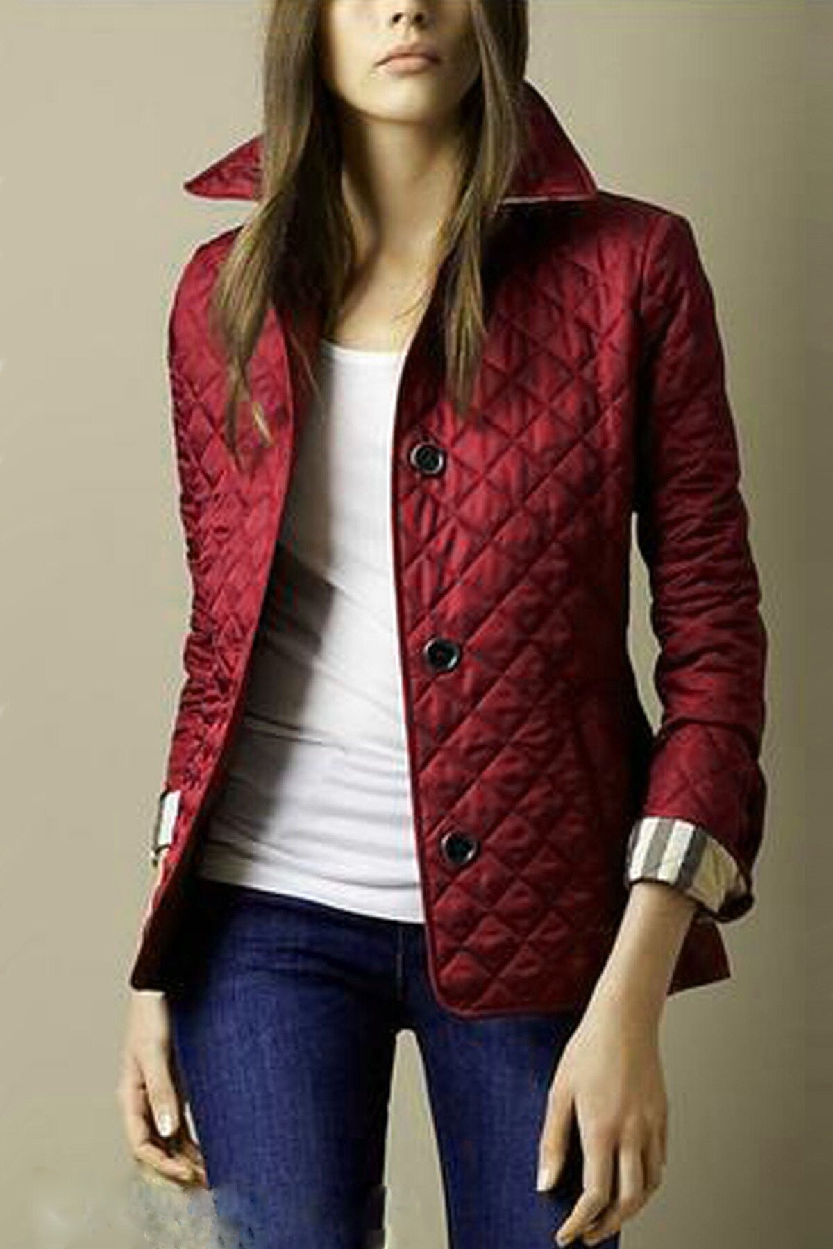 Women's Quilted Jacket | Button Fastening & Tailored Fit 2