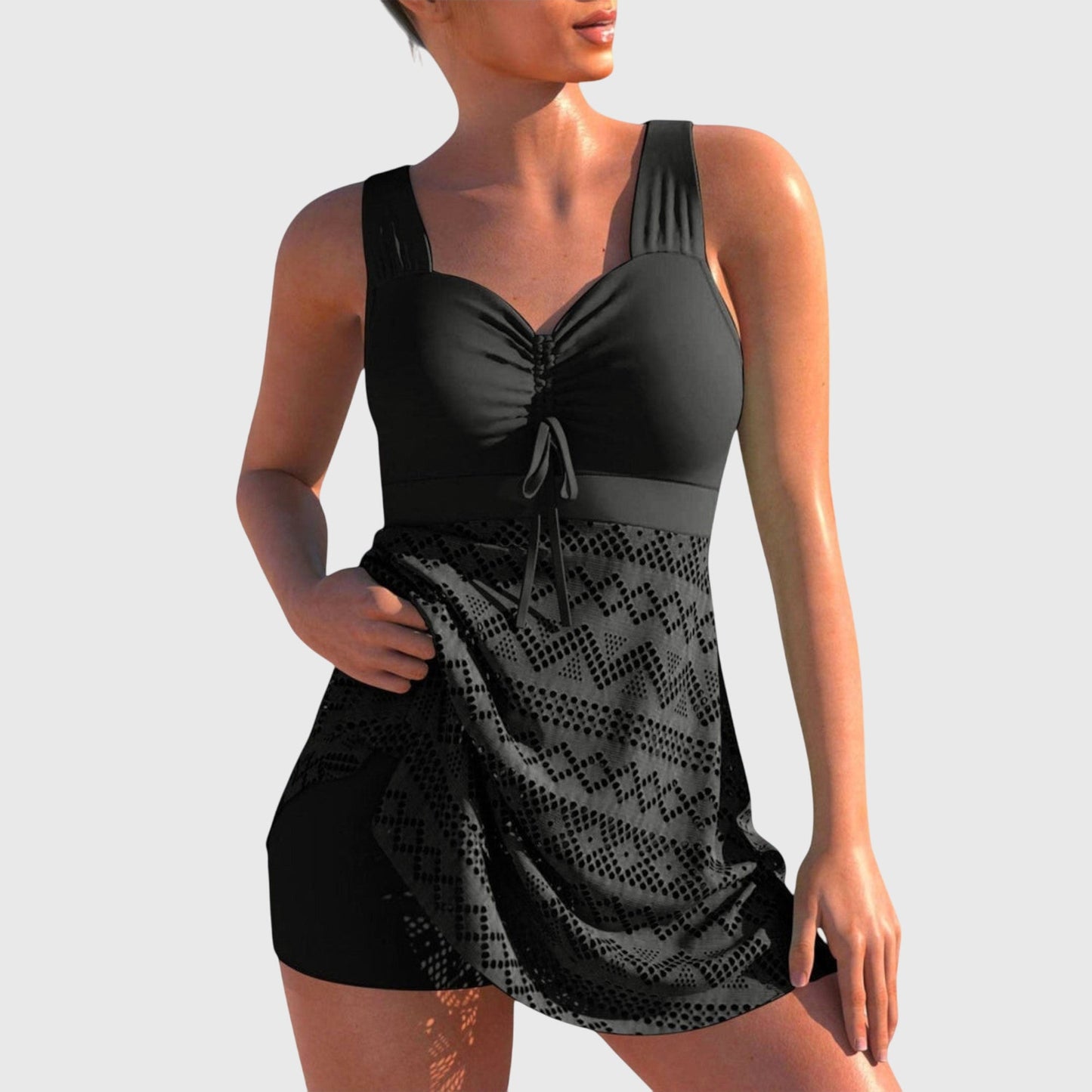 Isabella Two-Piece Swim Set with Skirt for Beach Days