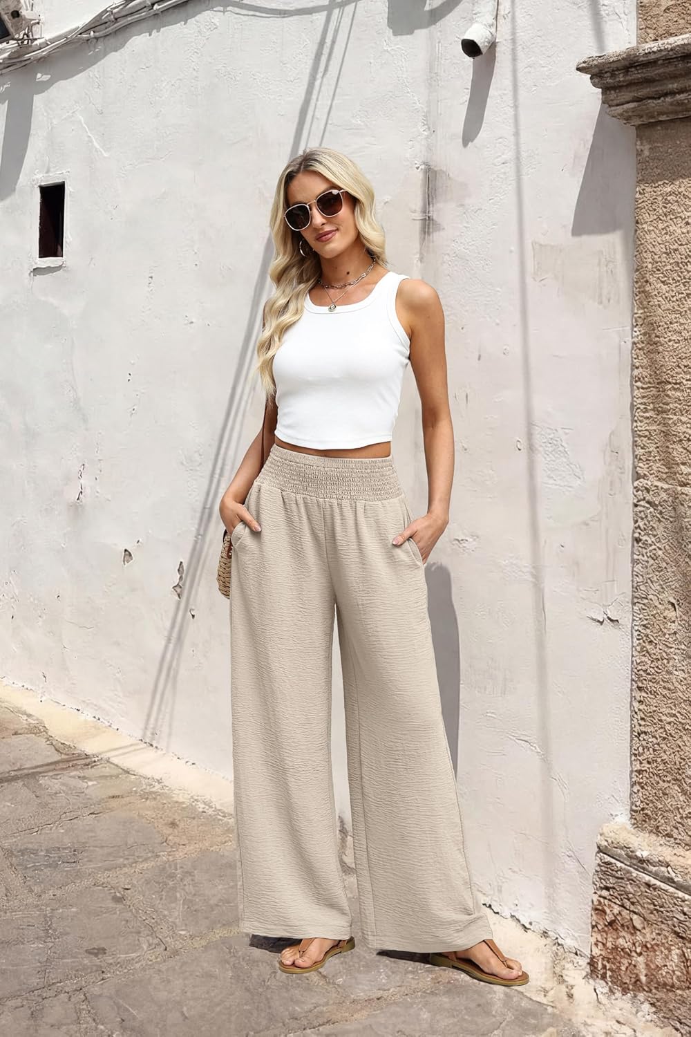 Women's Wide Leg Trousers | High Waist & Flowing Comfort 1